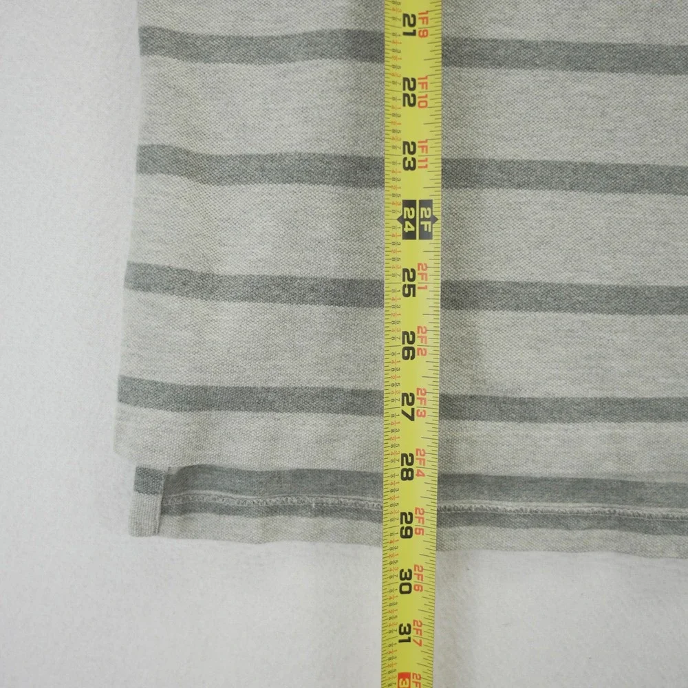 Polo Ralph Lauren Mens Striped Polo Shirts Lot of 2 Grey Olive Green Medium M